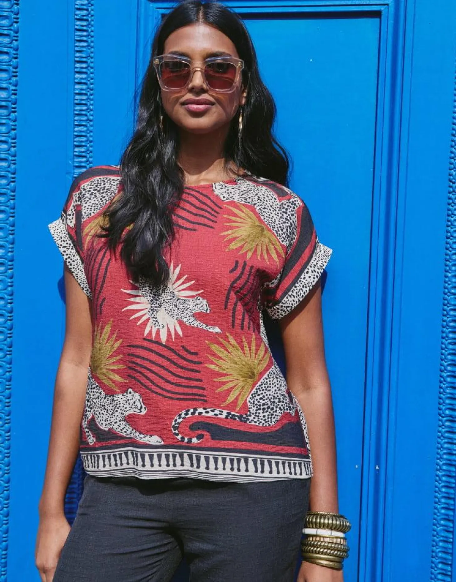 Blouse manches courtes imprimé léopard TOMETTE Femme