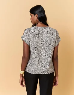 Blouse manches courtes imprimé léopard TOMETTE Femme