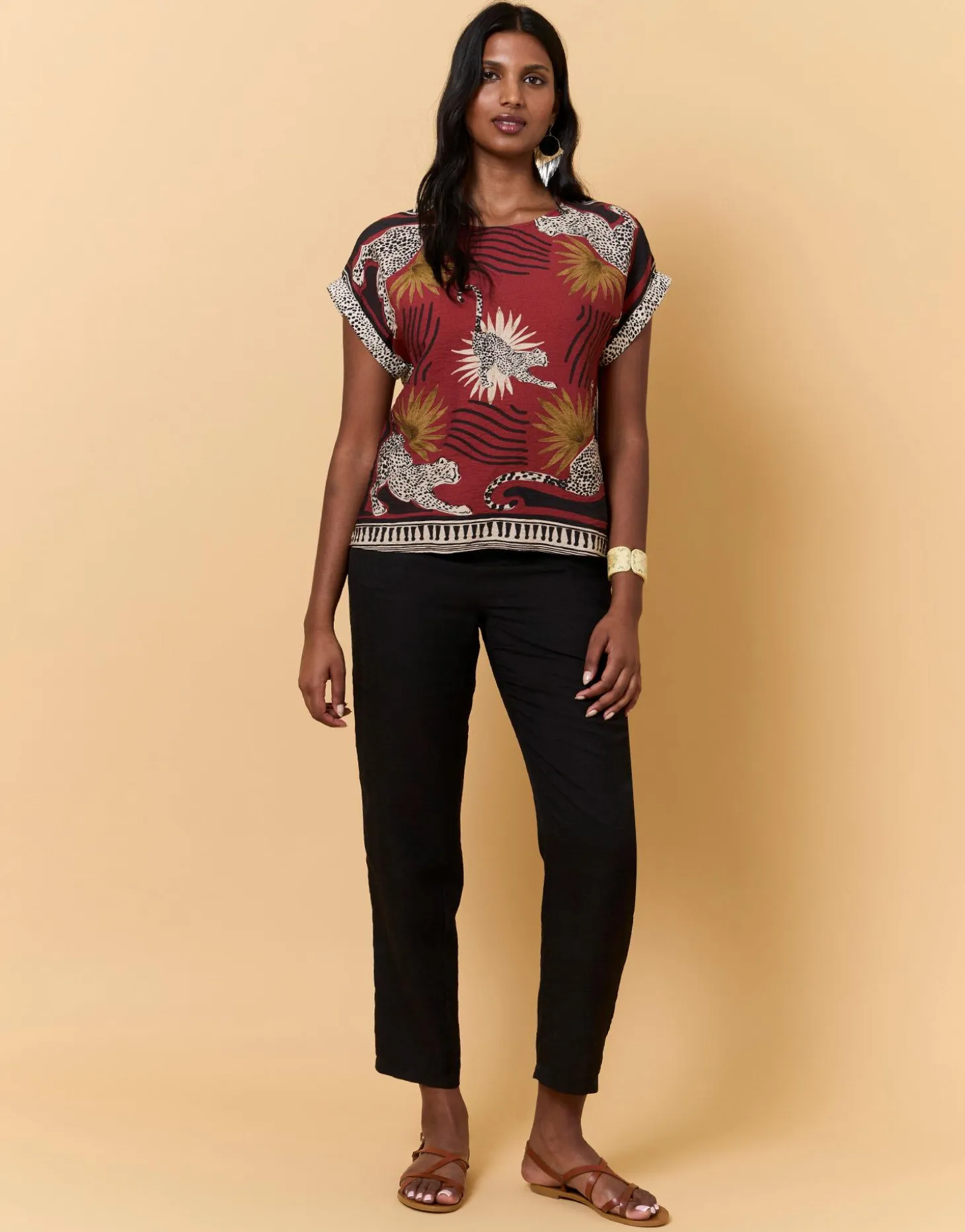Blouse manches courtes imprimé léopard TOMETTE Femme