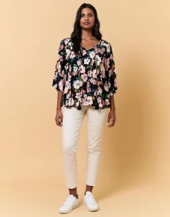 Blouse manches courtes imprimé à fleurs ROSE Femme