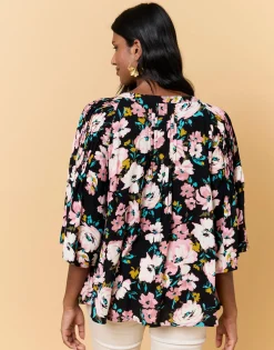 Blouse manches courtes imprimé à fleurs ROSE Femme