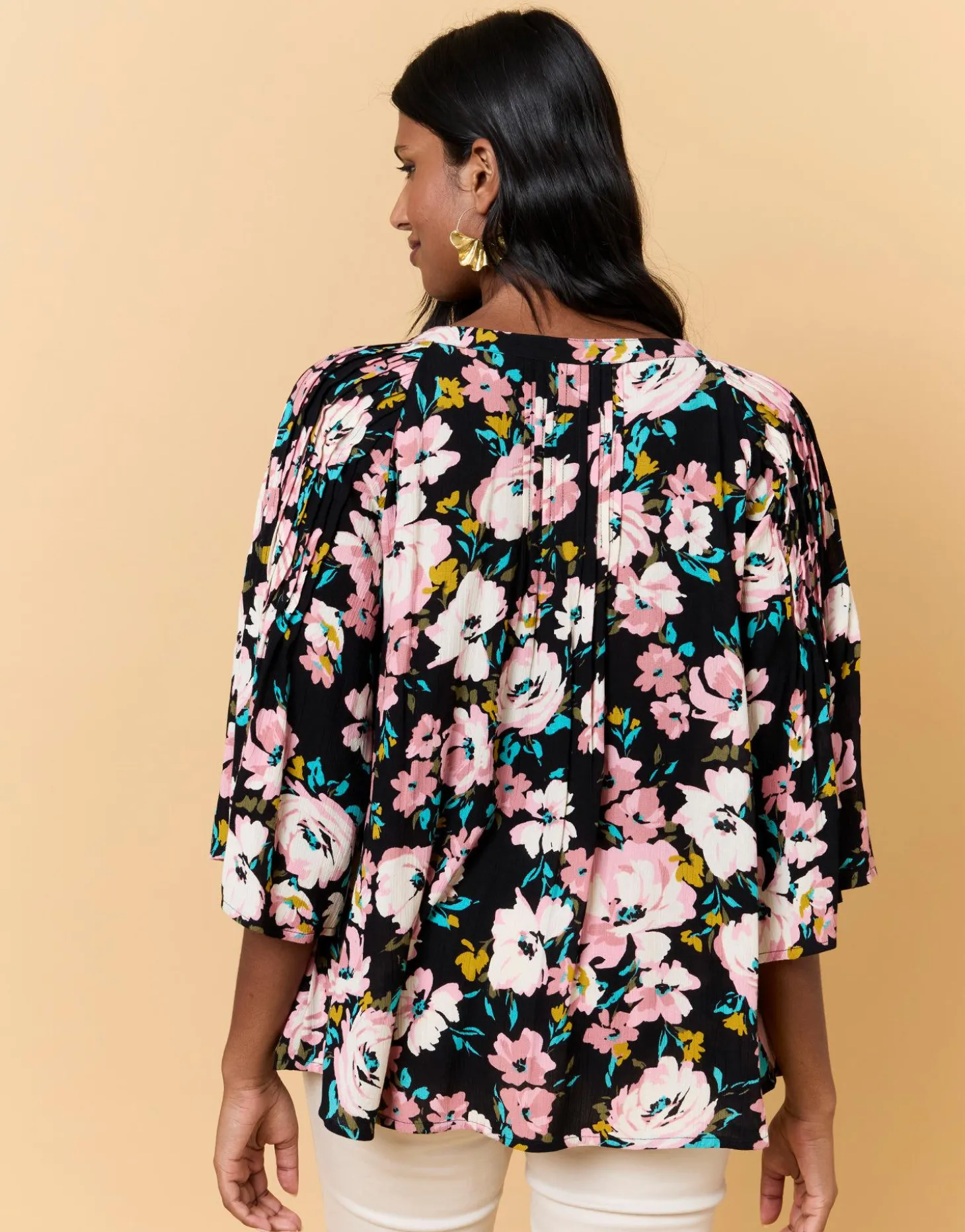 Blouse manches courtes imprimé à fleurs ROSE Femme