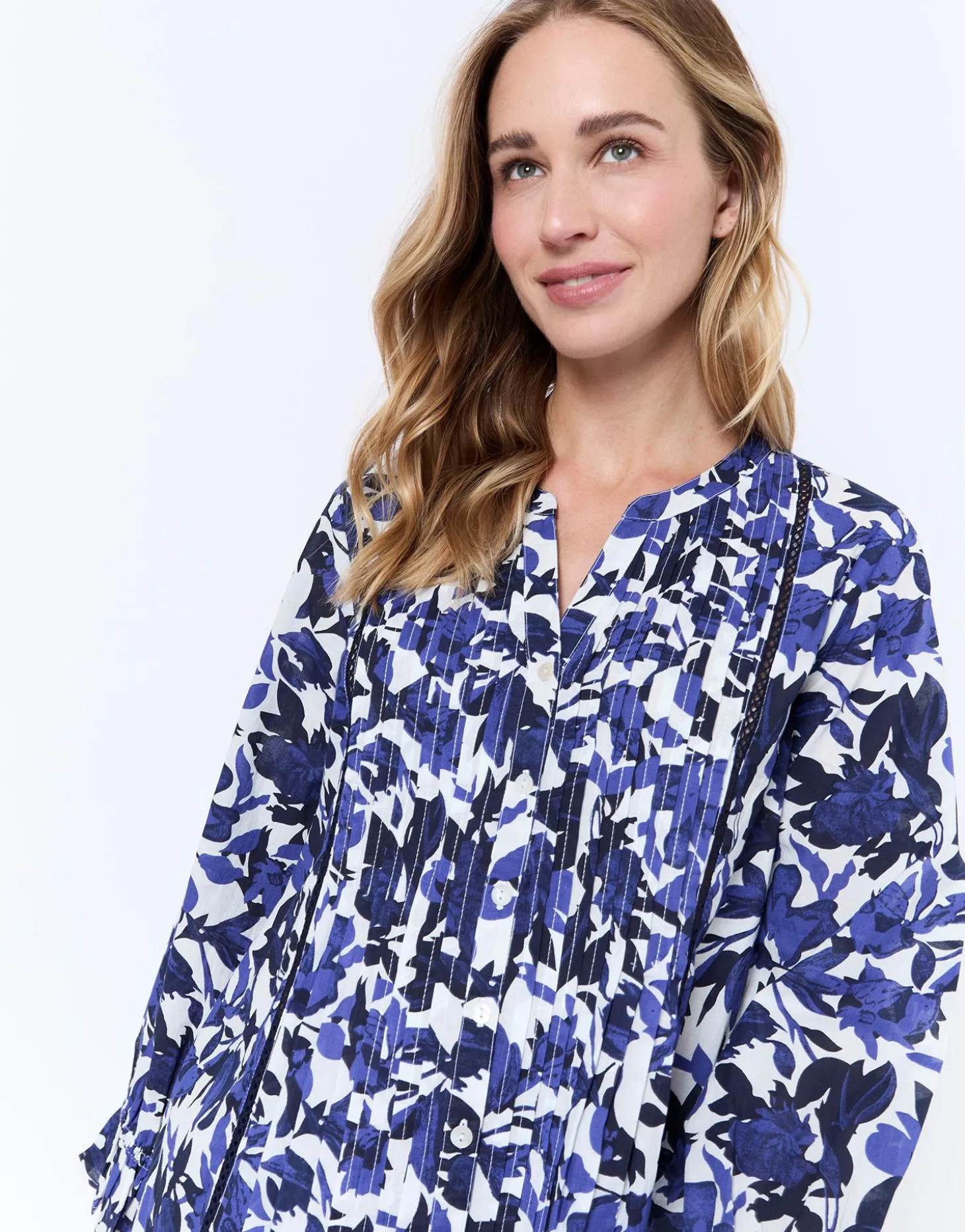 Blouse manches longues imprimé à fleurs MARINE Femme