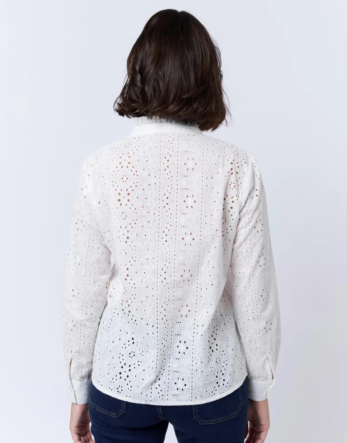 Blouse manches longues unie BLANC Femme