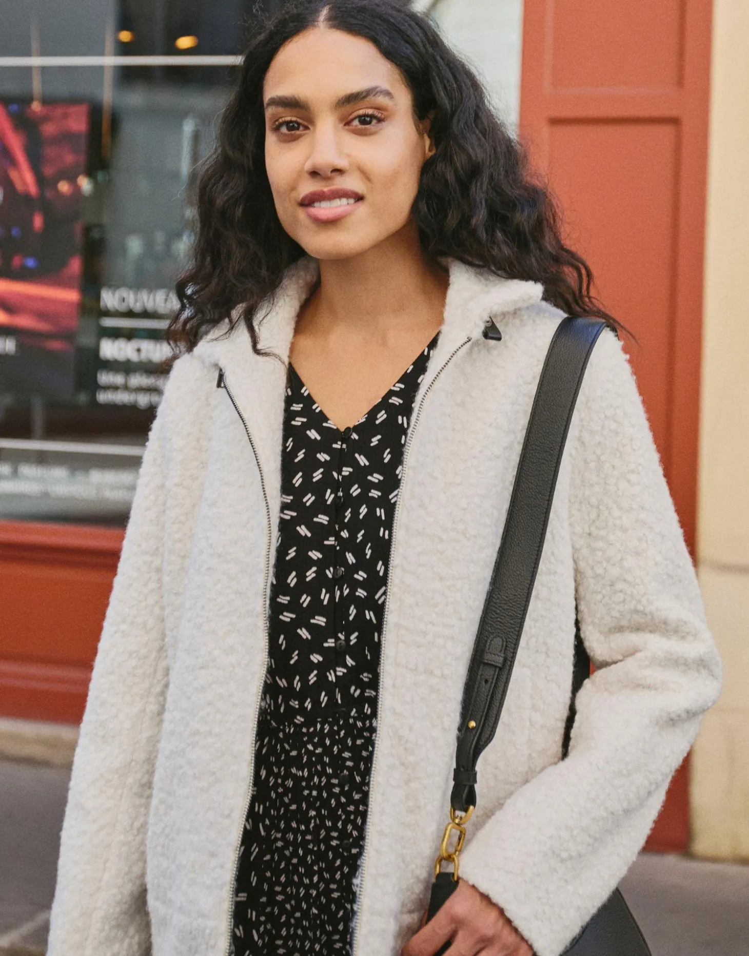 Blouson court uni ECRU Femme