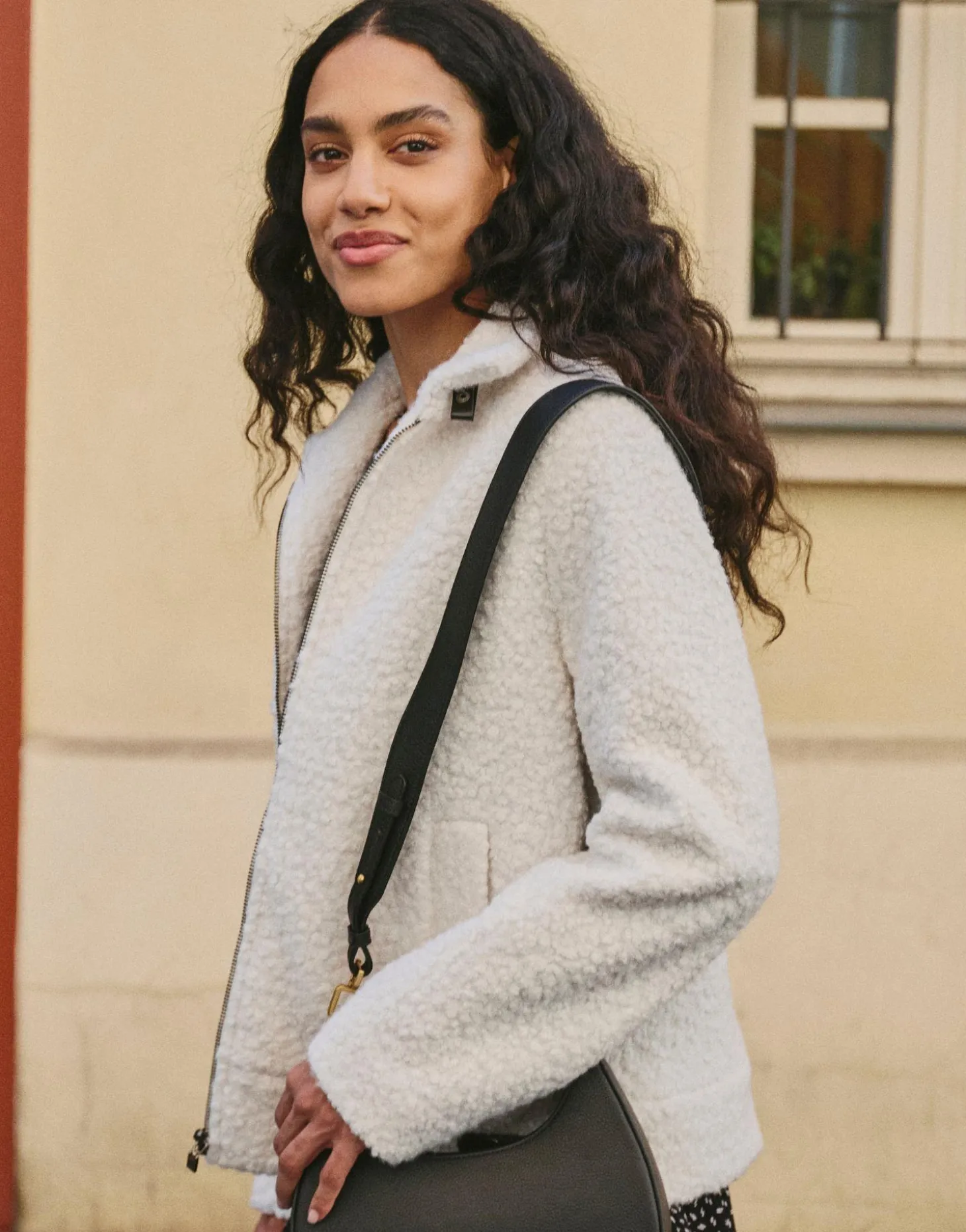 Blouson court uni ECRU Femme