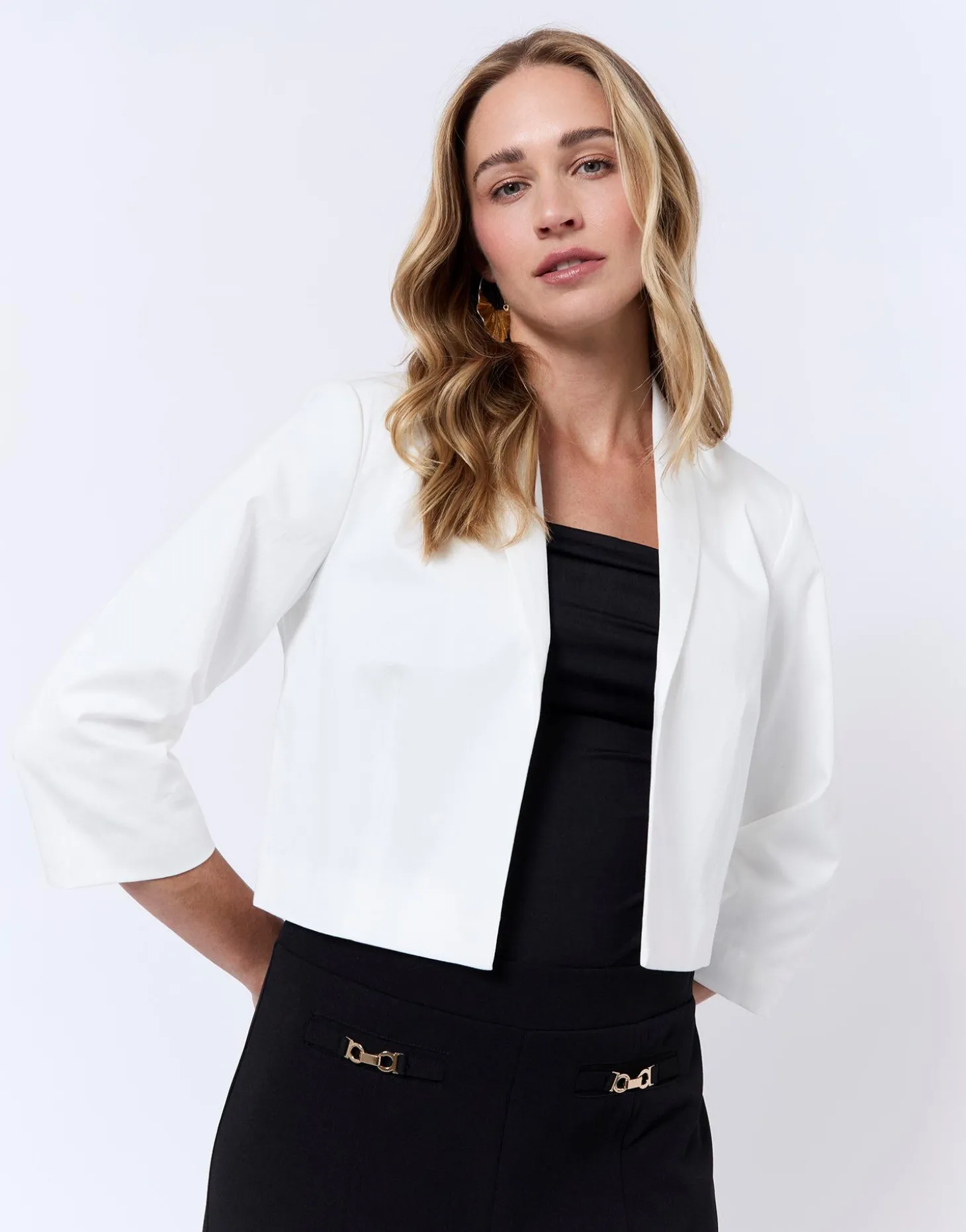 Boléro court uni BLANC Femme