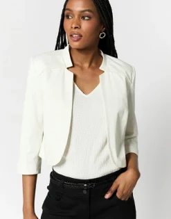 Boléro court uni BLANC Femme