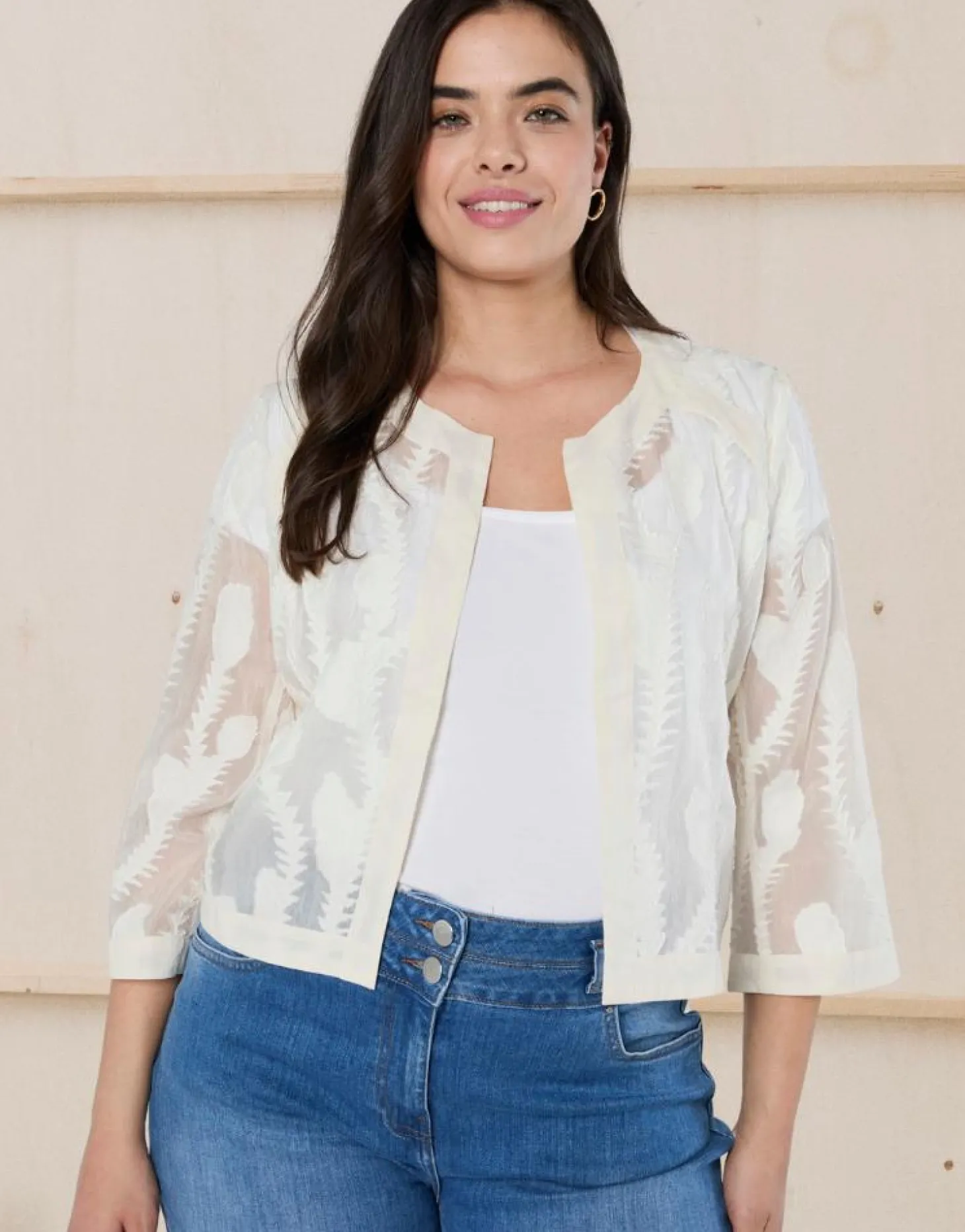 Boléro court uni BLANC Femme