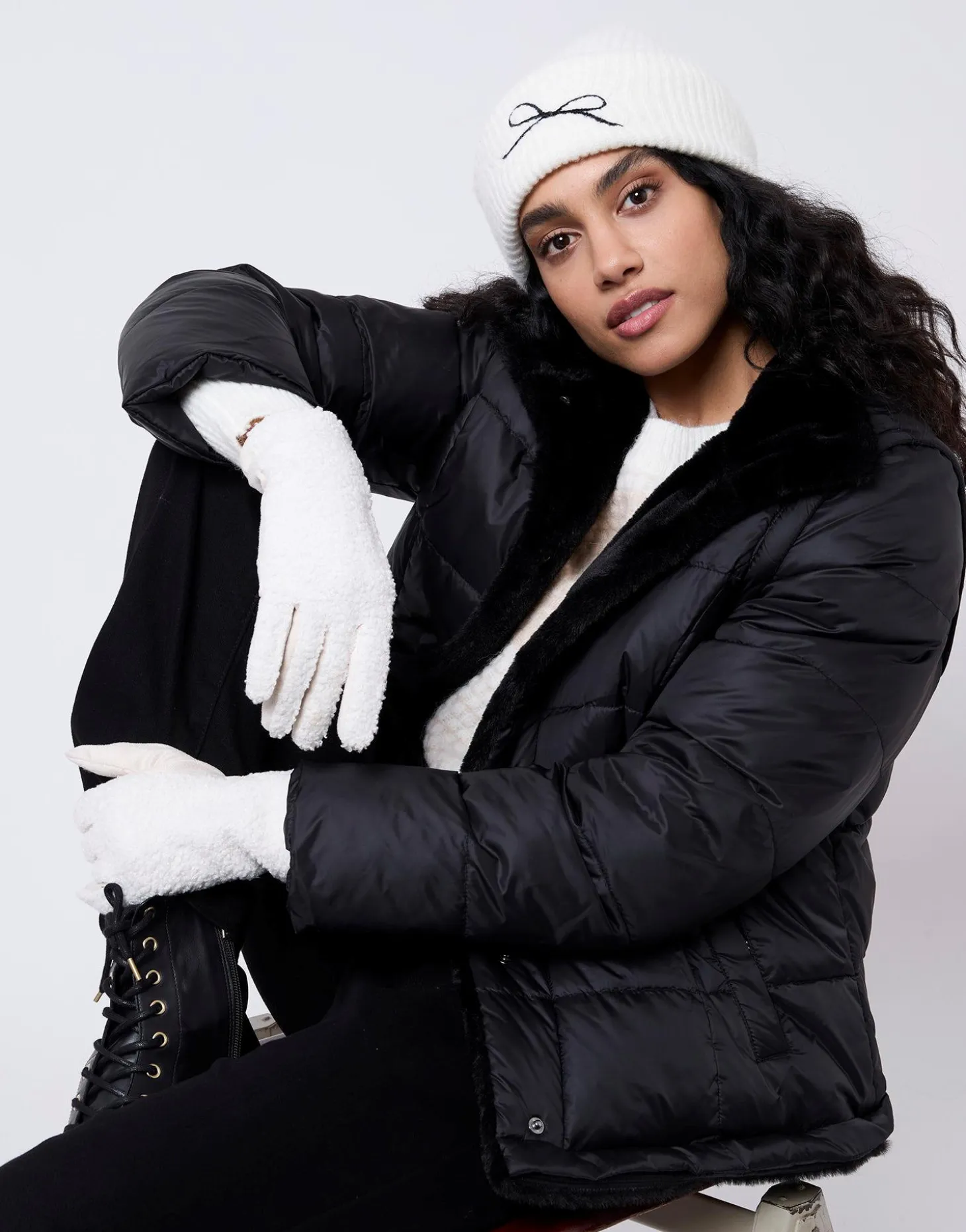 Bonnet uni BLANC Femme