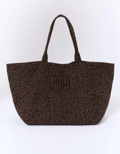 Cabas shopping imprimé léopard MARRON Femme