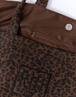 Cabas shopping imprimé léopard MARRON Femme