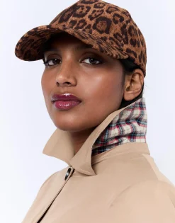 Casquette imprimé léopard MARRON Femme