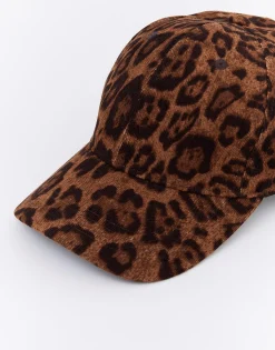 Casquette imprimé léopard MARRON Femme