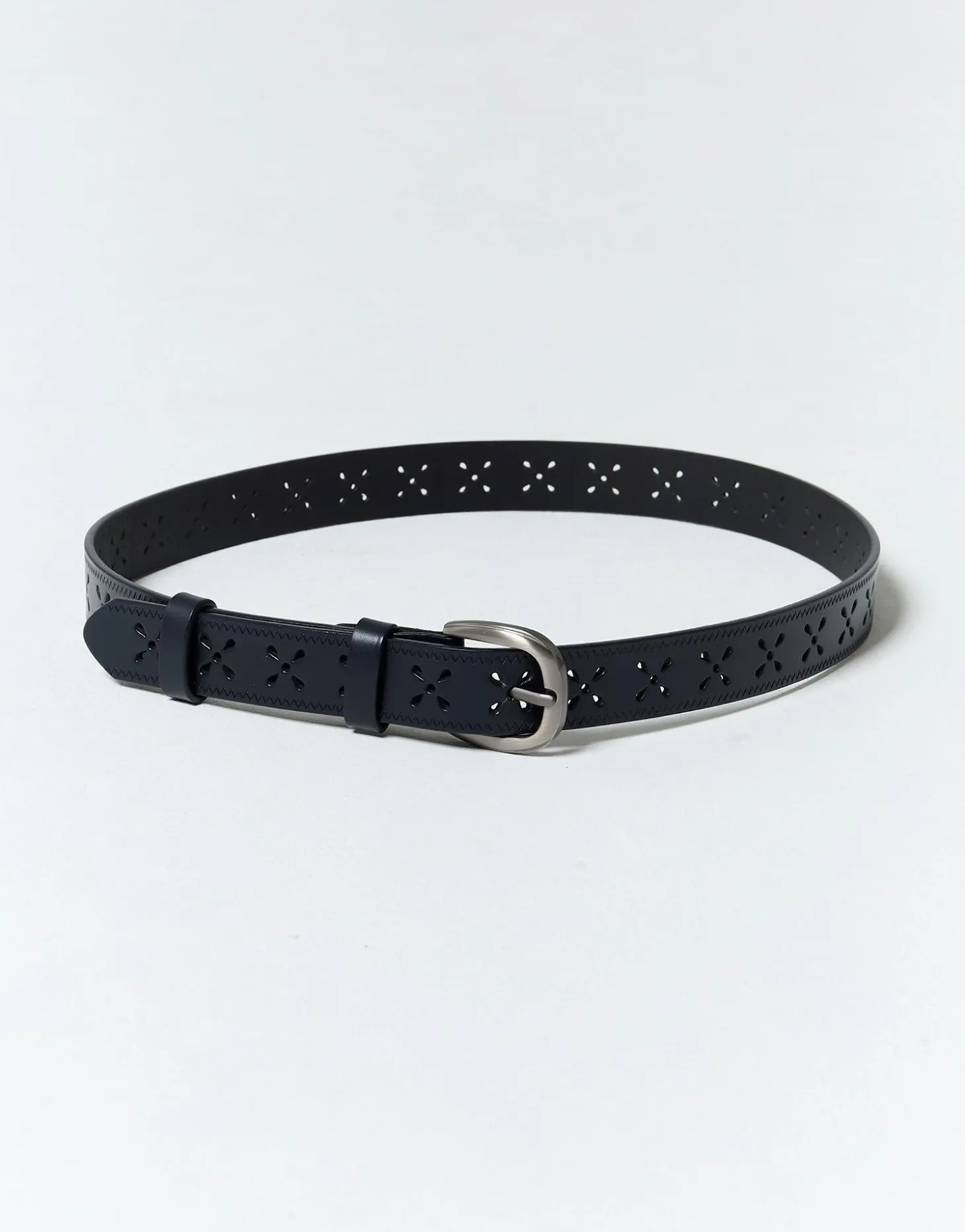 Ceinture fine 3 cm unie MARINE Femme