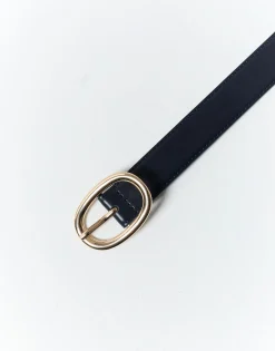 Ceinture fine 3 cm unie MARINE Femme