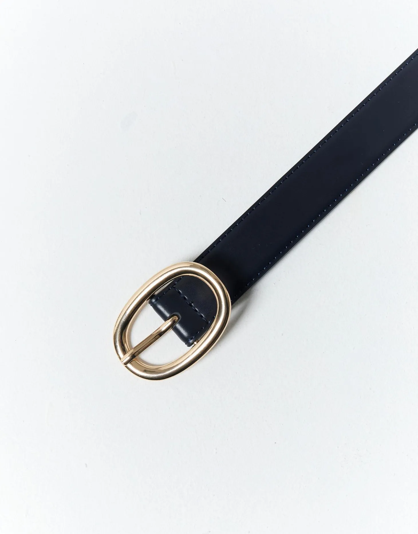 Ceinture fine 3 cm unie MARINE Femme