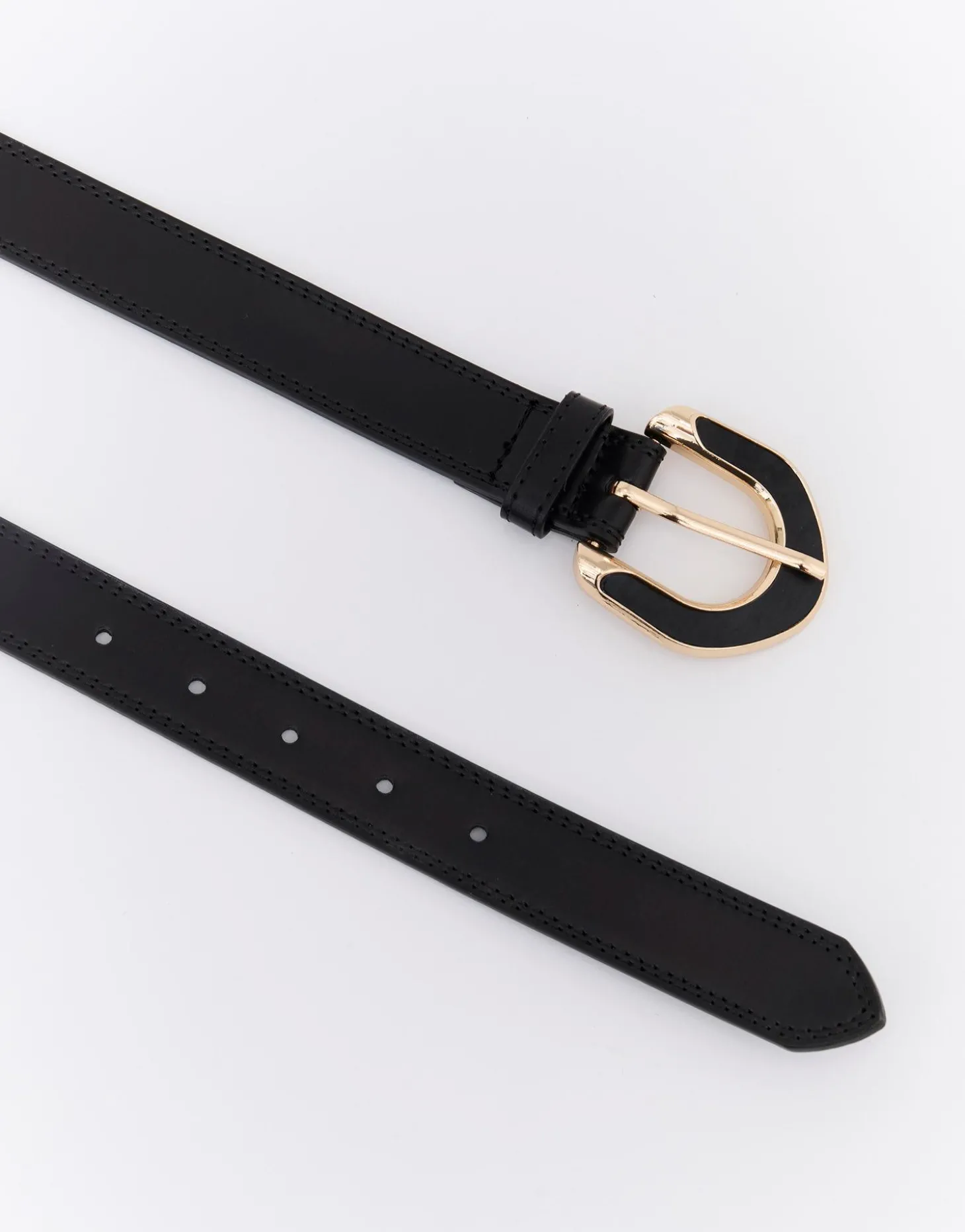 Ceinture fine 3 cm unie NOIR Femme