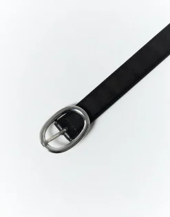 Ceinture fine 3 cm unie NOIR Femme