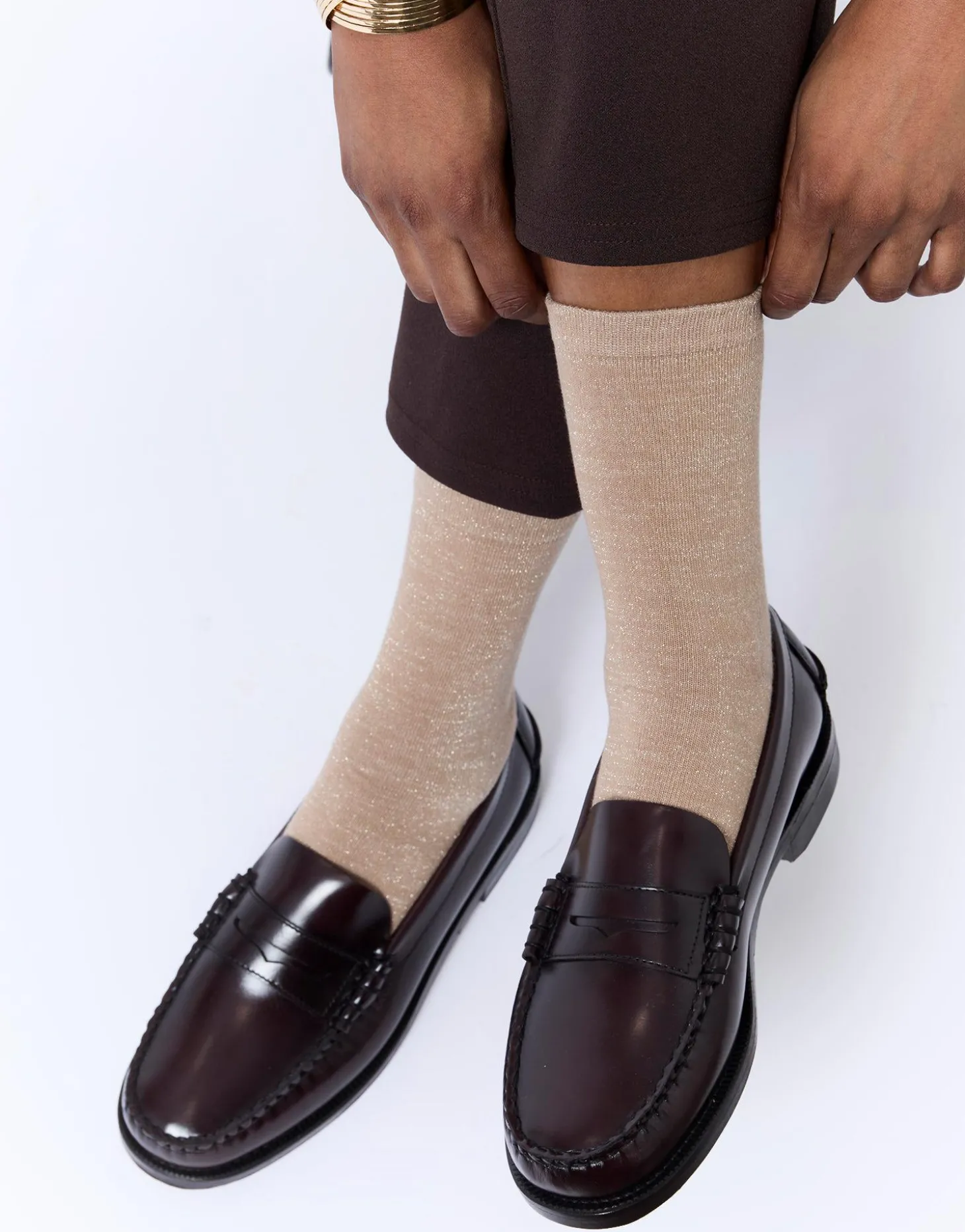 Chaussettes imprimées BEIGE Femme