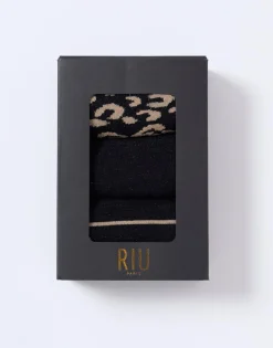 Chaussettes imprimées NOIR Femme