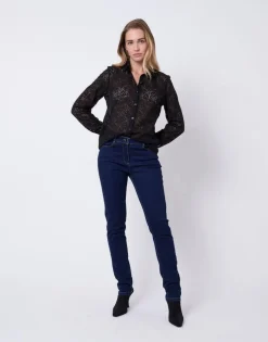 Chemisier manches longues uni NOIR Femme