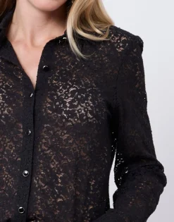 Chemisier manches longues uni NOIR Femme