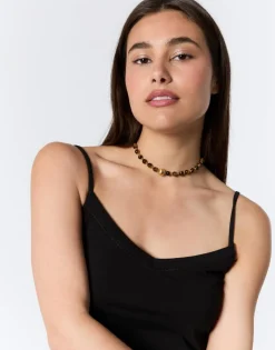 Débardeur en mélange coton uni NOIR Femme