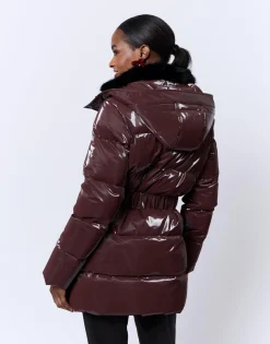 Doudoune mi-longue unie BORDEAUX Femme