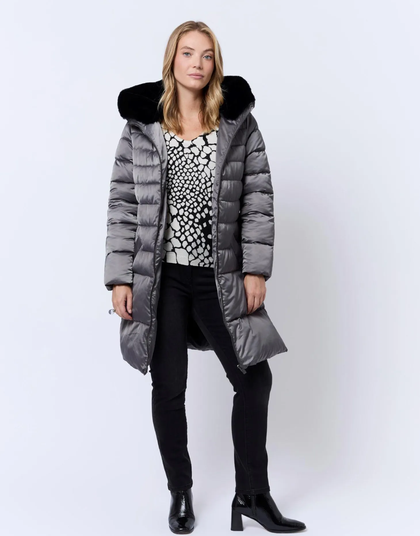 Doudoune unie GRIS Femme
