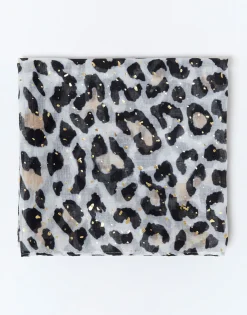 Foulard imprimé léopard BLANC Femme