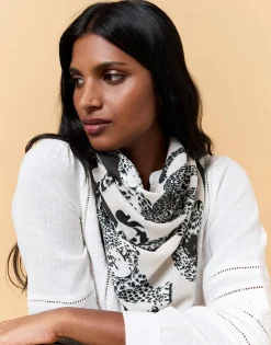 Foulard imprimé léopard NOIR Femme