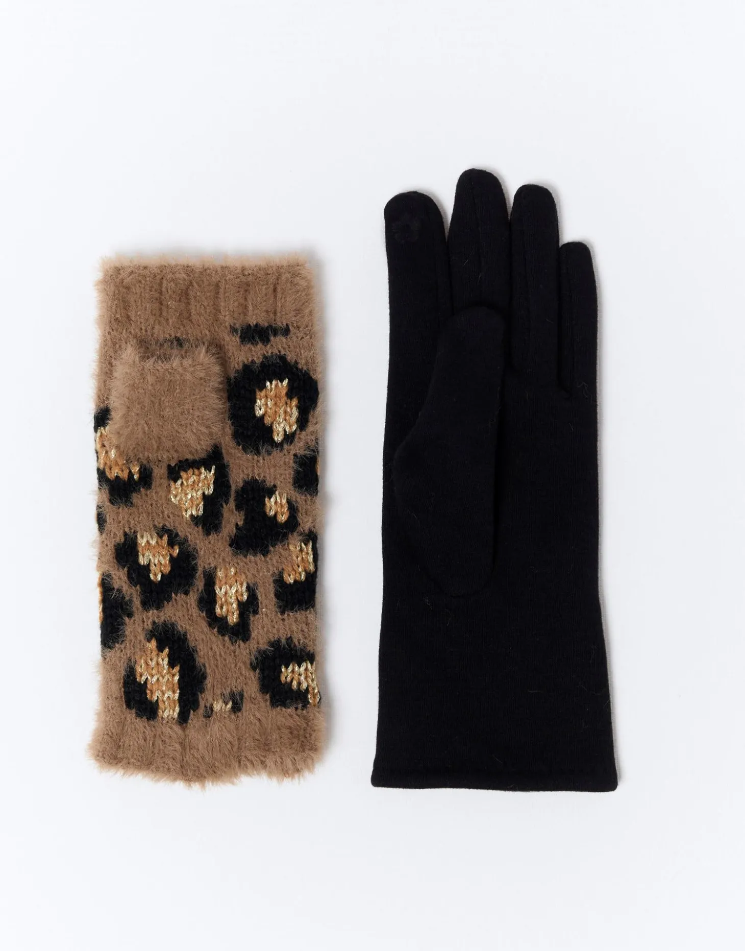 Gants imprimé léopard MARRON Femme