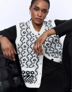 Gilet bicolore ECRU Femme