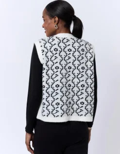 Gilet bicolore ECRU Femme