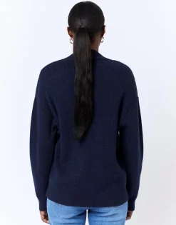 Gilet contenant de la laine uni MARINE Femme