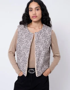 Gilet court réversible BEIGE Femme