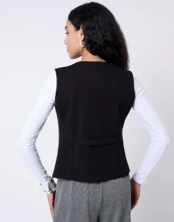 Gilet court uni NOIR Femme