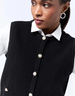 Gilet court uni NOIR Femme