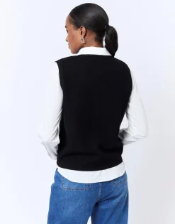 Gilet court uni NOIR Femme