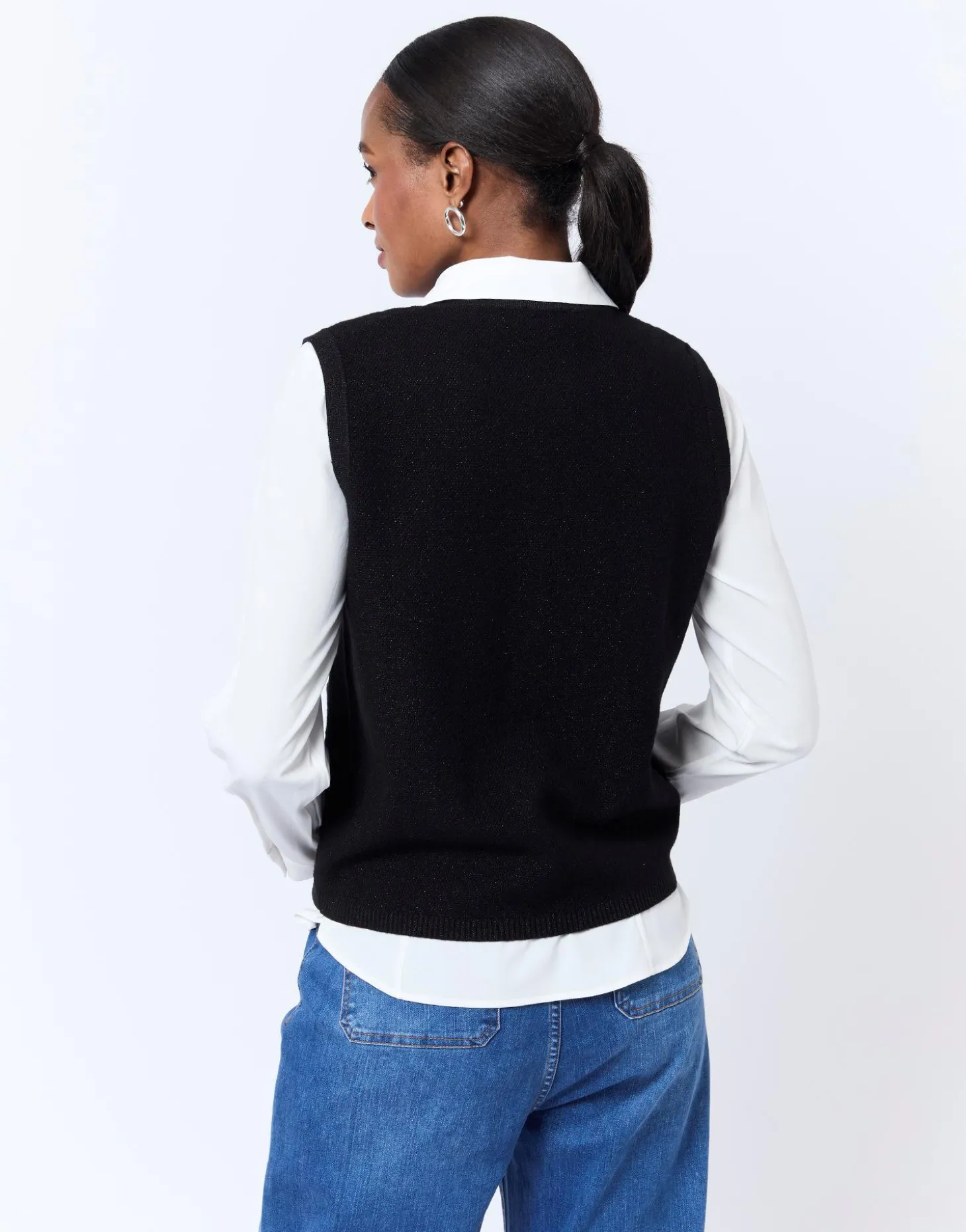 Gilet court uni NOIR Femme