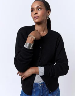 Gilet en mélange laine uni NOIR Femme