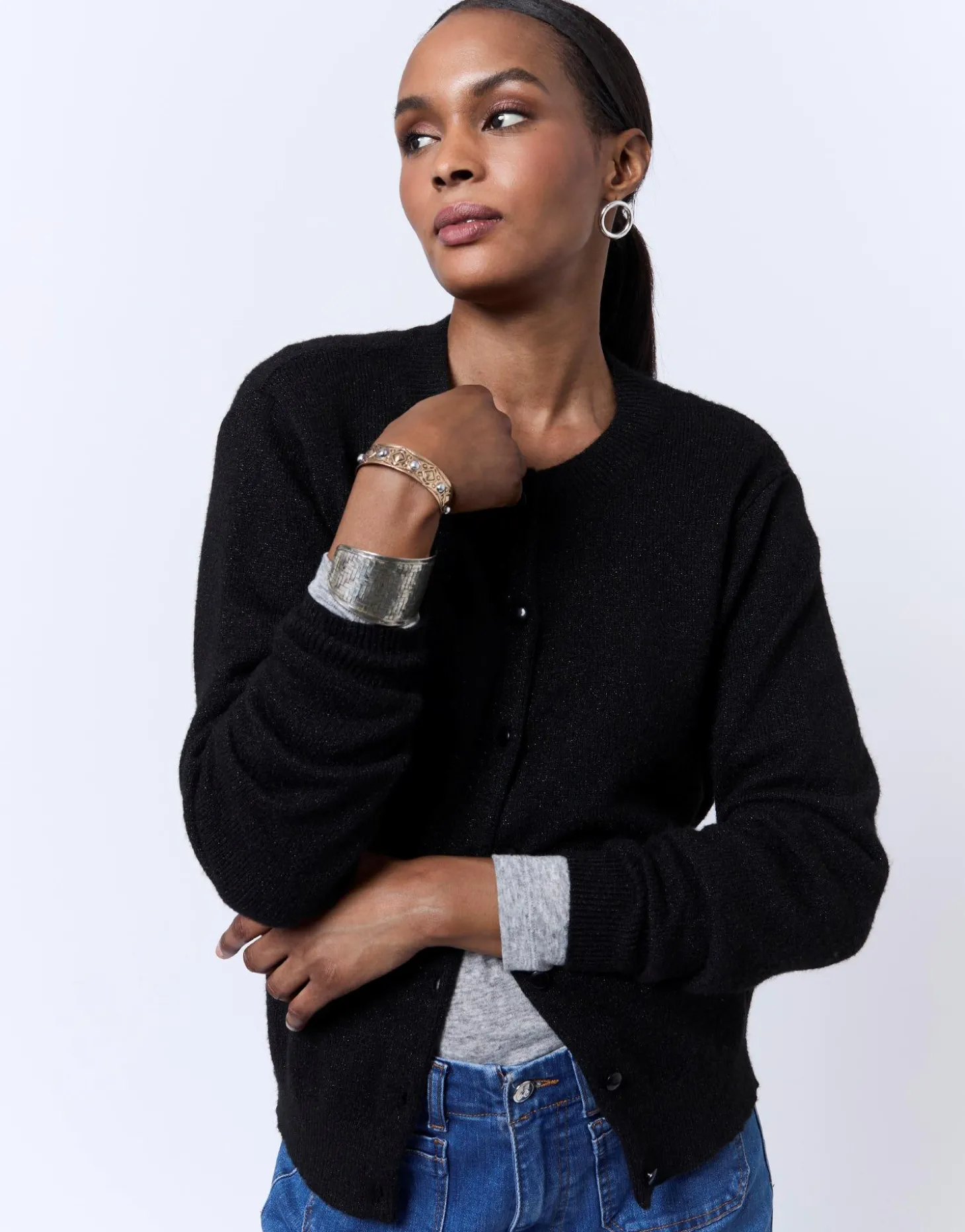 Gilet en mélange laine uni NOIR Femme