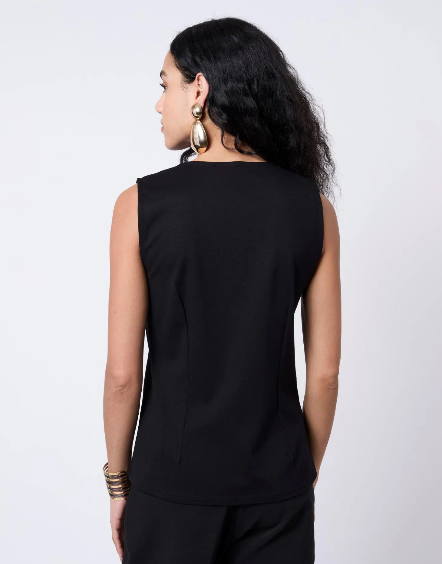 Gilet sans manches uni NOIR Femme