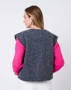 Gilet uni ANTHRACITE Femme