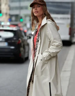 Imperméable long uni ECRU Femme