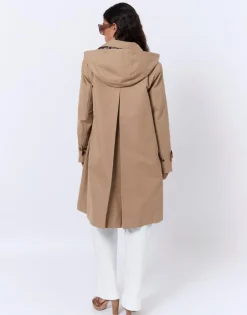 Imperméable mi-long uni BEIGE Femme
