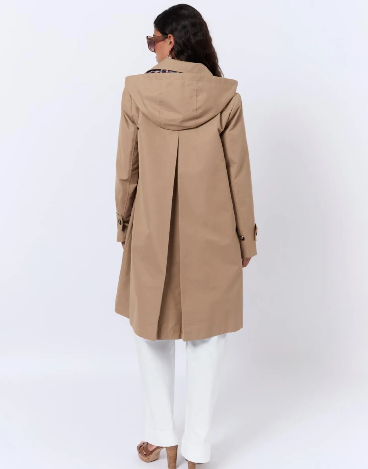 Imperméable mi-long uni BEIGE Femme