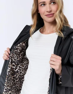 Imperméable mi-long uni NOIR Femme