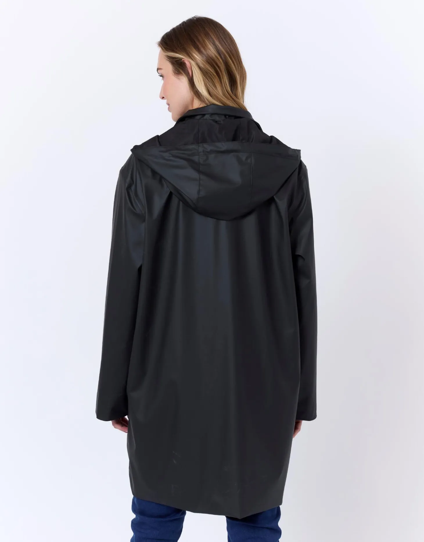 Imperméable mi-long uni NOIR Femme